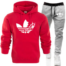 Load image into Gallery viewer, New ADI brand men sweatshirt Tracksuit prints thermal underwear Men Sportswear Sets Fleece Thick hoodie+Pants Sporting Suit Male