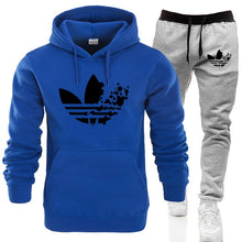 Load image into Gallery viewer, New ADI brand men sweatshirt Tracksuit prints thermal underwear Men Sportswear Sets Fleece Thick hoodie+Pants Sporting Suit Male