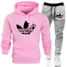 Load image into Gallery viewer, New ADI brand men sweatshirt Tracksuit prints thermal underwear Men Sportswear Sets Fleece Thick hoodie+Pants Sporting Suit Male