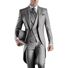 Load image into Gallery viewer, 2017 Tailcoat Morning Style Mens Wedding Suits Navy Blue Groom Tuxedos Wedding Tuxedos Groomsmen Suit 3 Piece Best Men Suit