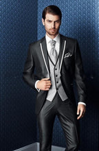 Load image into Gallery viewer, 2017 Tailcoat Morning Style Mens Wedding Suits Navy Blue Groom Tuxedos Wedding Tuxedos Groomsmen Suit 3 Piece Best Men Suit