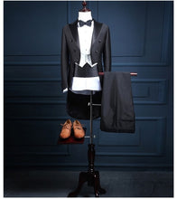 Load image into Gallery viewer, 2017 Tailcoat Morning Style Mens Wedding Suits Navy Blue Groom Tuxedos Wedding Tuxedos Groomsmen Suit 3 Piece Best Men Suit