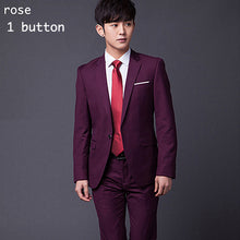 Load image into Gallery viewer, (Jacket+Pant+Tie) Men Formal Suits Luxury Wedding Suit Male Blazers Slim Fit Suits For Men Grey Black Party Classic Menswear