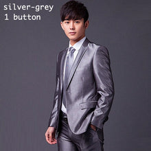 Load image into Gallery viewer, (Jacket+Pant+Tie) Men Formal Suits Luxury Wedding Suit Male Blazers Slim Fit Suits For Men Grey Black Party Classic Menswear