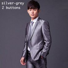 Load image into Gallery viewer, (Jacket+Pant+Tie) Men Formal Suits Luxury Wedding Suit Male Blazers Slim Fit Suits For Men Grey Black Party Classic Menswear