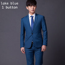 Load image into Gallery viewer, (Jacket+Pant+Tie) Men Formal Suits Luxury Wedding Suit Male Blazers Slim Fit Suits For Men Grey Black Party Classic Menswear