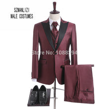 Load image into Gallery viewer, 2017 Tailcoat Morning Style Mens Wedding Suits Navy Blue Groom Tuxedos Wedding Tuxedos Groomsmen Suit 3 Piece Best Men Suit