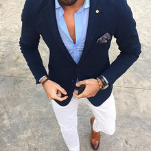 Load image into Gallery viewer, Blazer Masculino Slim Fit Mens Tuxedo Cheap Mans Suit Latest Coat Pant Designs Costume Homme 2 Pieces men suits (Jacket+Pants)